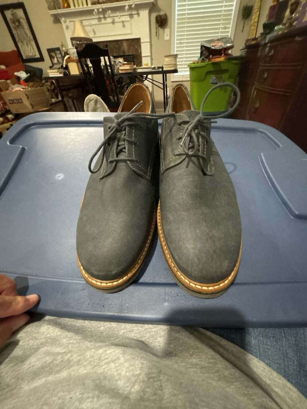 Clarks Atticus Lace Gray Nubuck Leather Casual Dress Shoes